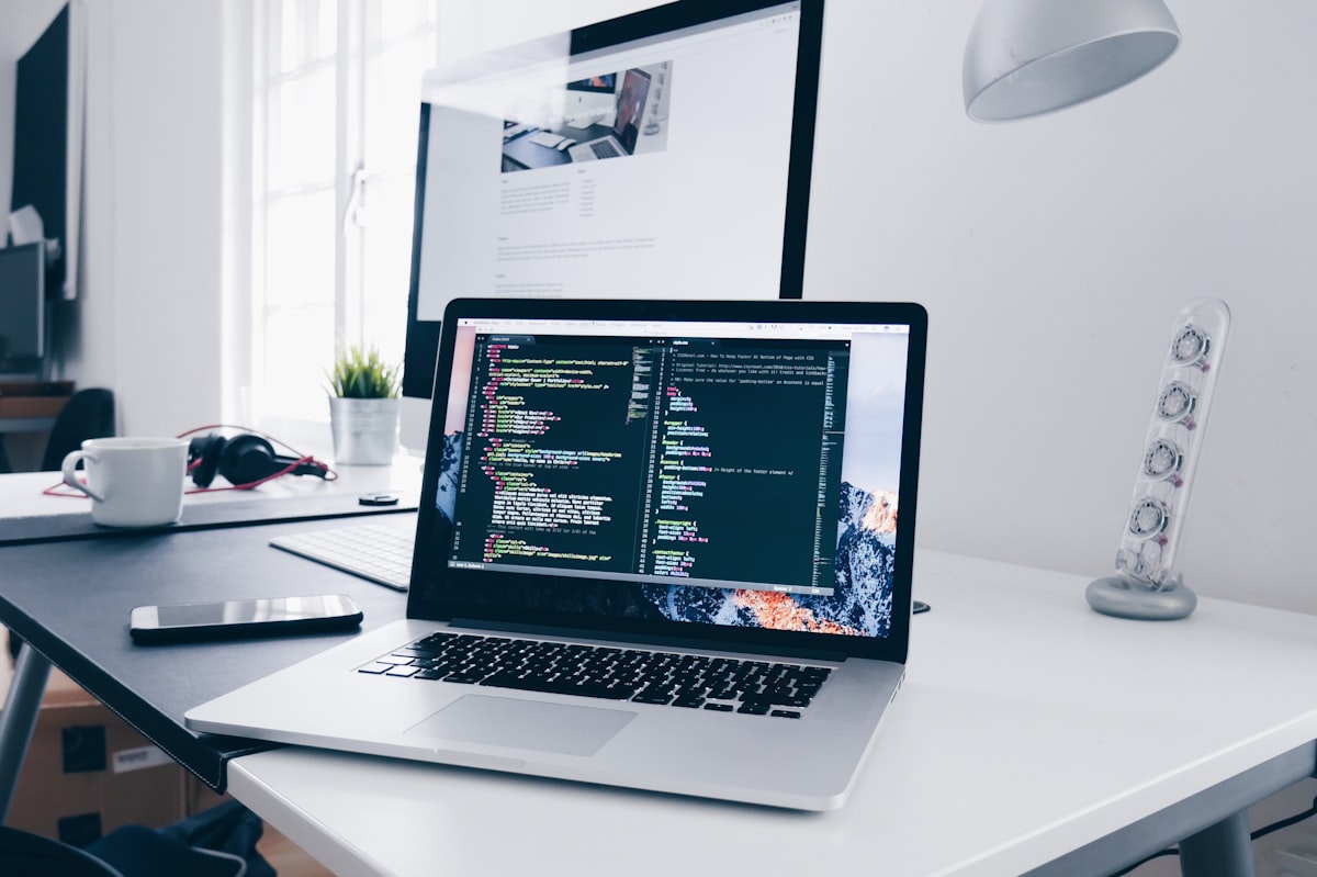 Workspace with laptop